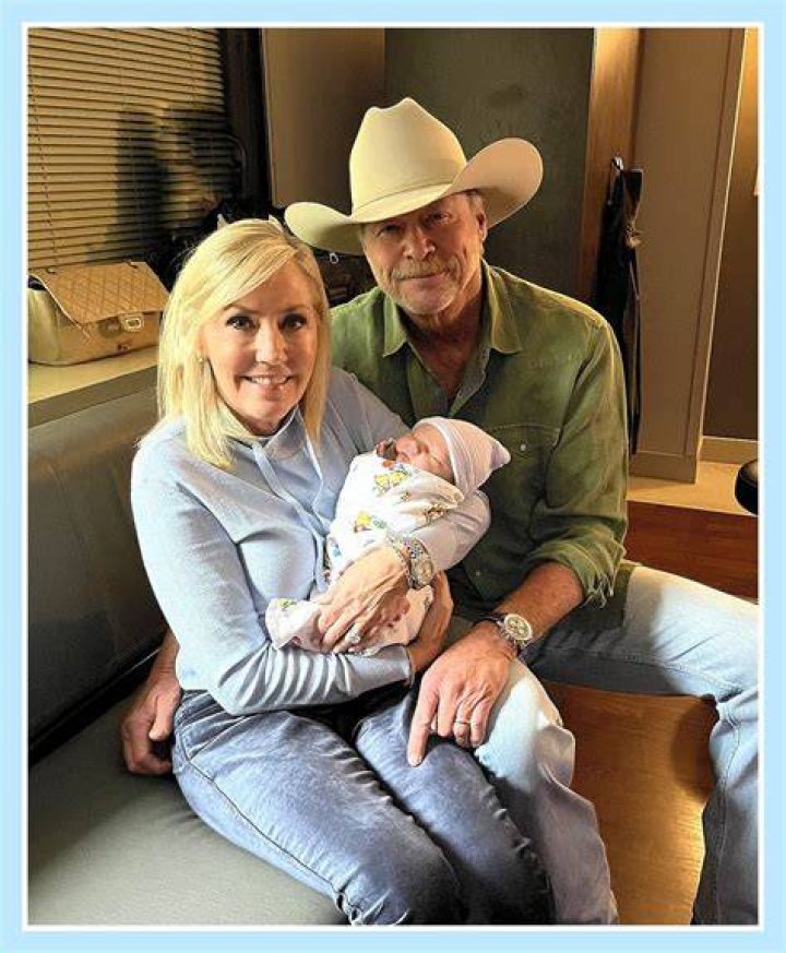 Alan Jackson and wife Denise celebrated 43rd wedding anniversary with their new grandson Jackson Alvie Bradshaw