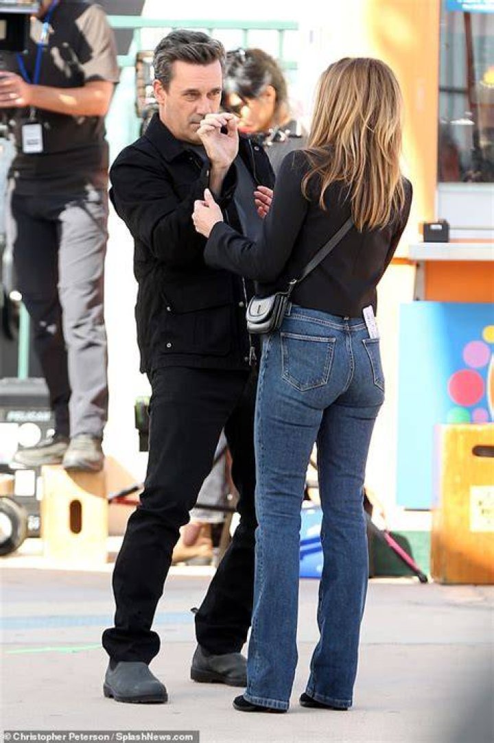 bitchy | Jennifer Aniston and Jon Hamm seen filming ‘The Morning Show’ together