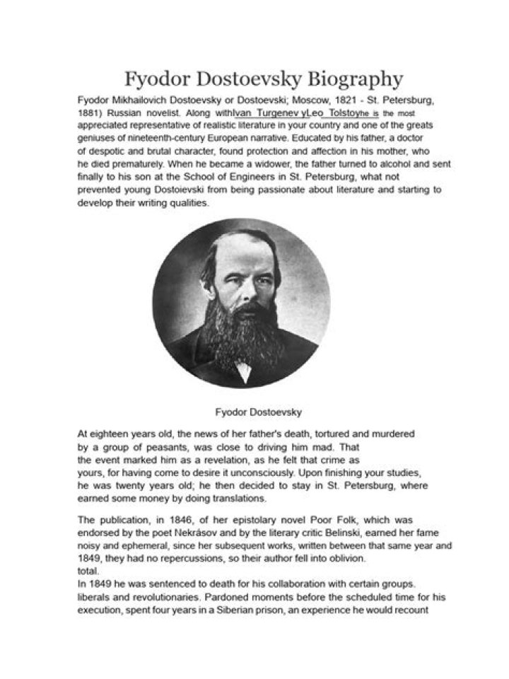 Fyodor Dostoevsky - Trivia, Family, Bio