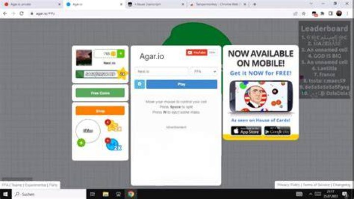 How do you paste on Agario mobile?