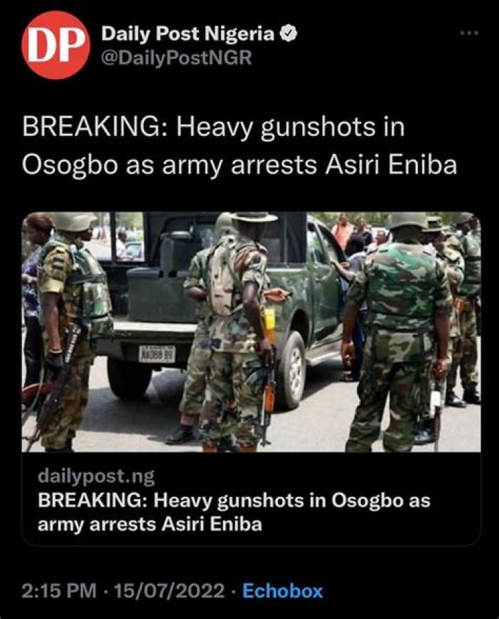 
Is Asiri Eniba Arrested Amidst Gunshots In Osogbo? Mugshot On Reddit 