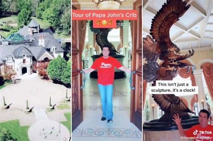 ‘Papa John’ Schnatter showed his gaudy castle on a ‘Cribs’-style Tik Tok