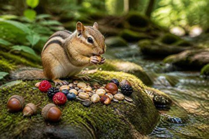 What do chipmunks eat and drink?