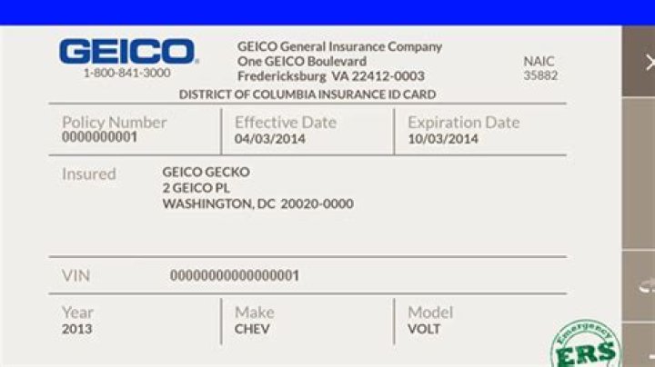 What font does Geico use on insurance card?