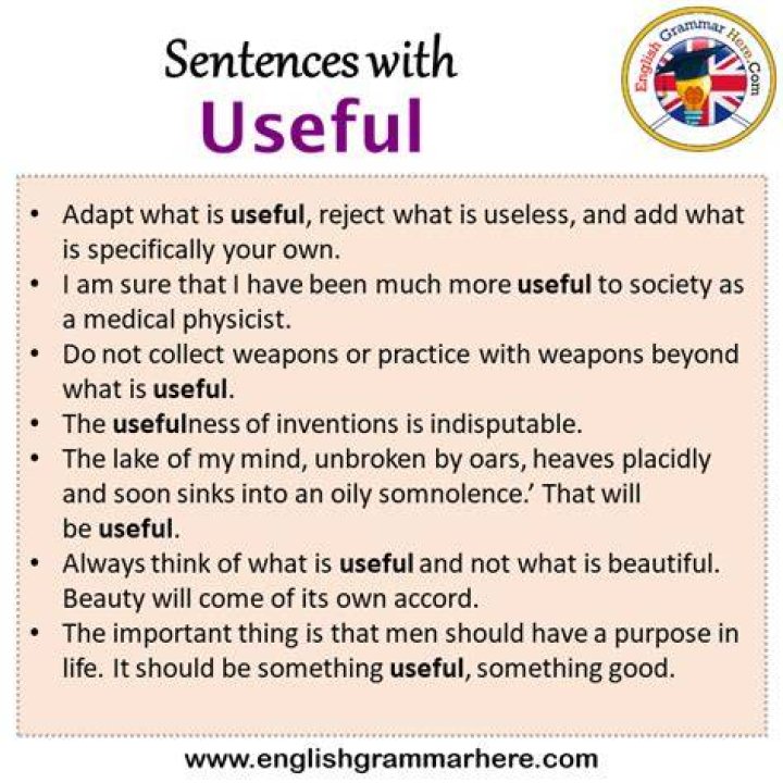 What is a sentence for useful?