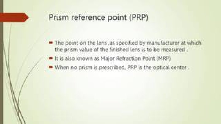 What is prism reference point?