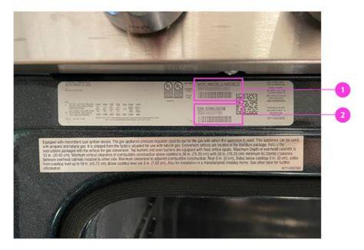 Where is the model number on a Tappan oven?